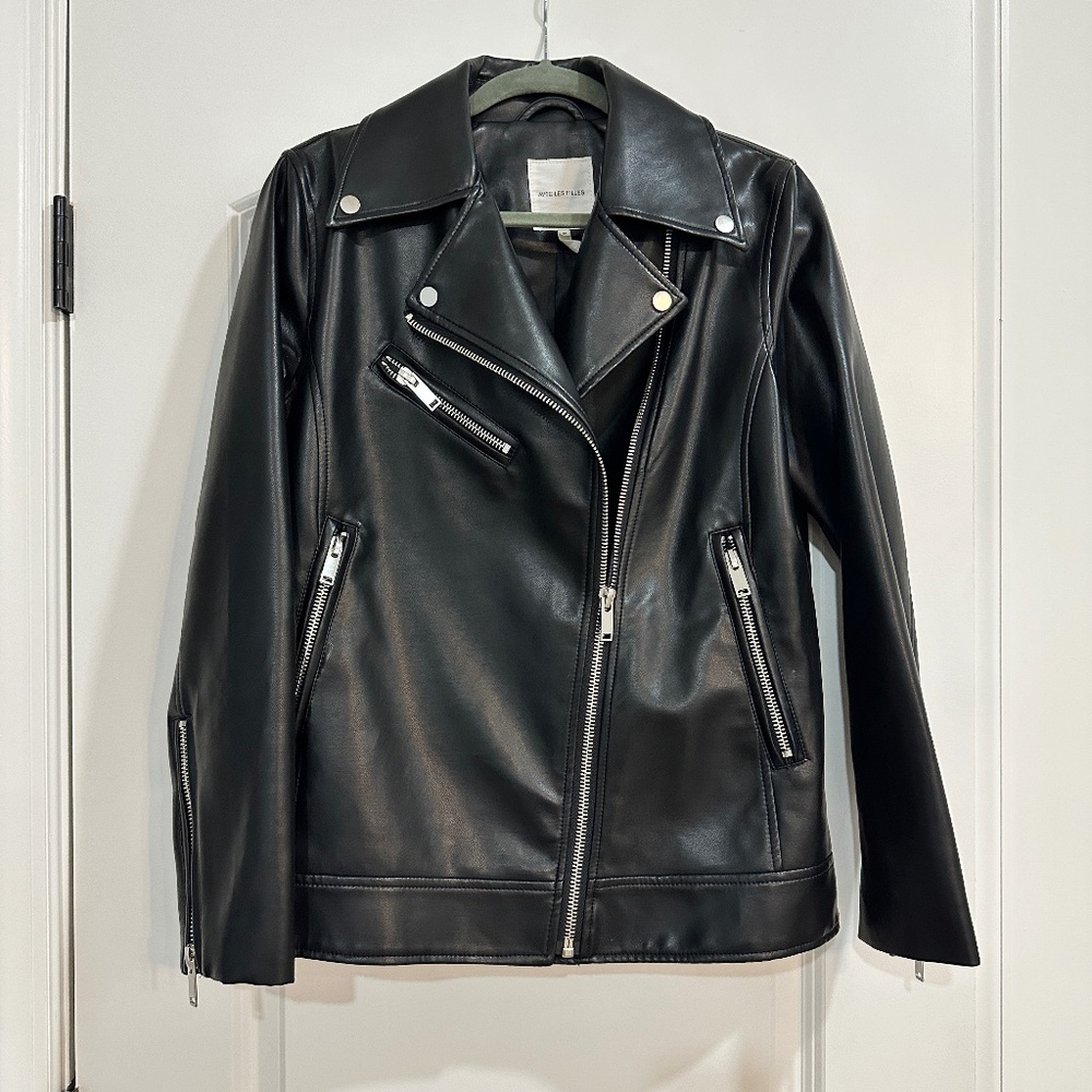 Avec Les Filles Faux Leather Jacket in Black